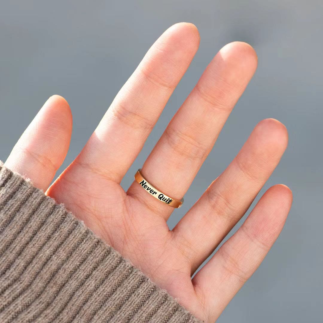 925 Silver Cross Minimalist Never Quit Ring