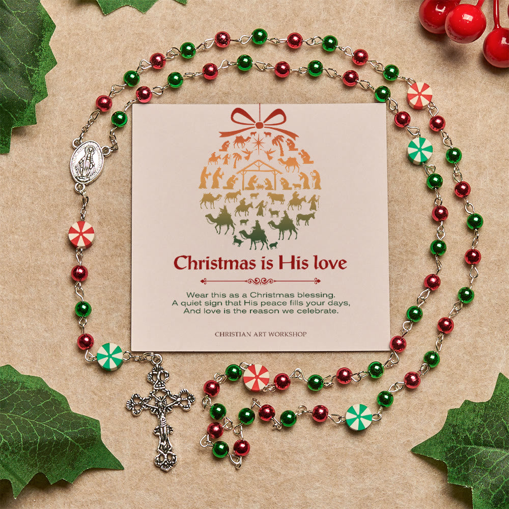 Christmas Gift Festive Rosary with Candy-Shaped Beads