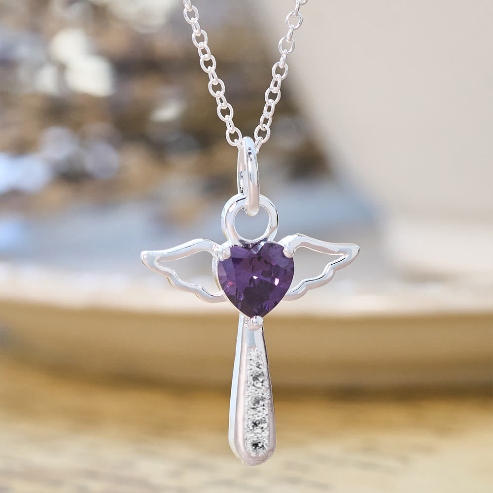 Angel Cross and Zircon Necklace