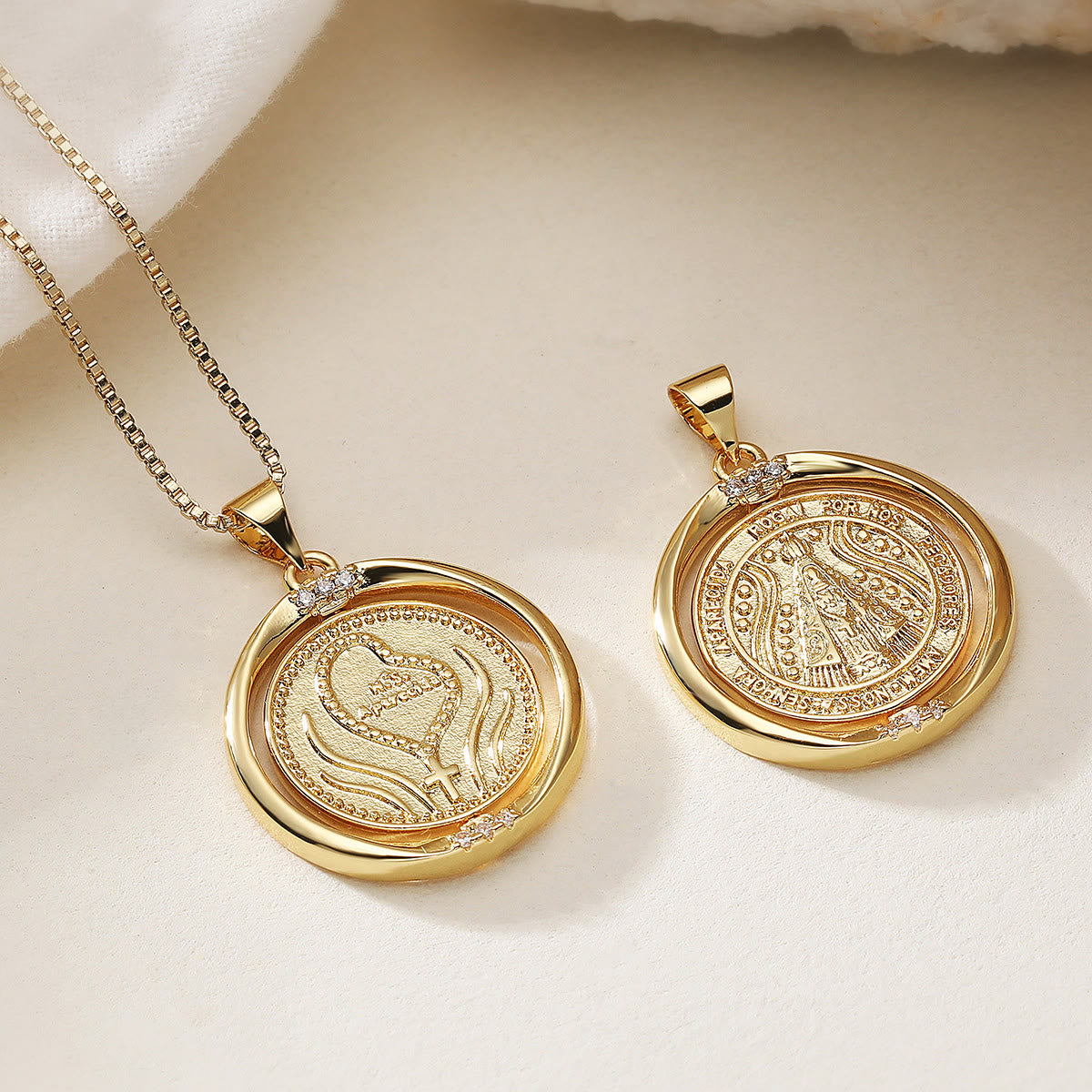 Rotating Our Lady of Aparecida Necklace
