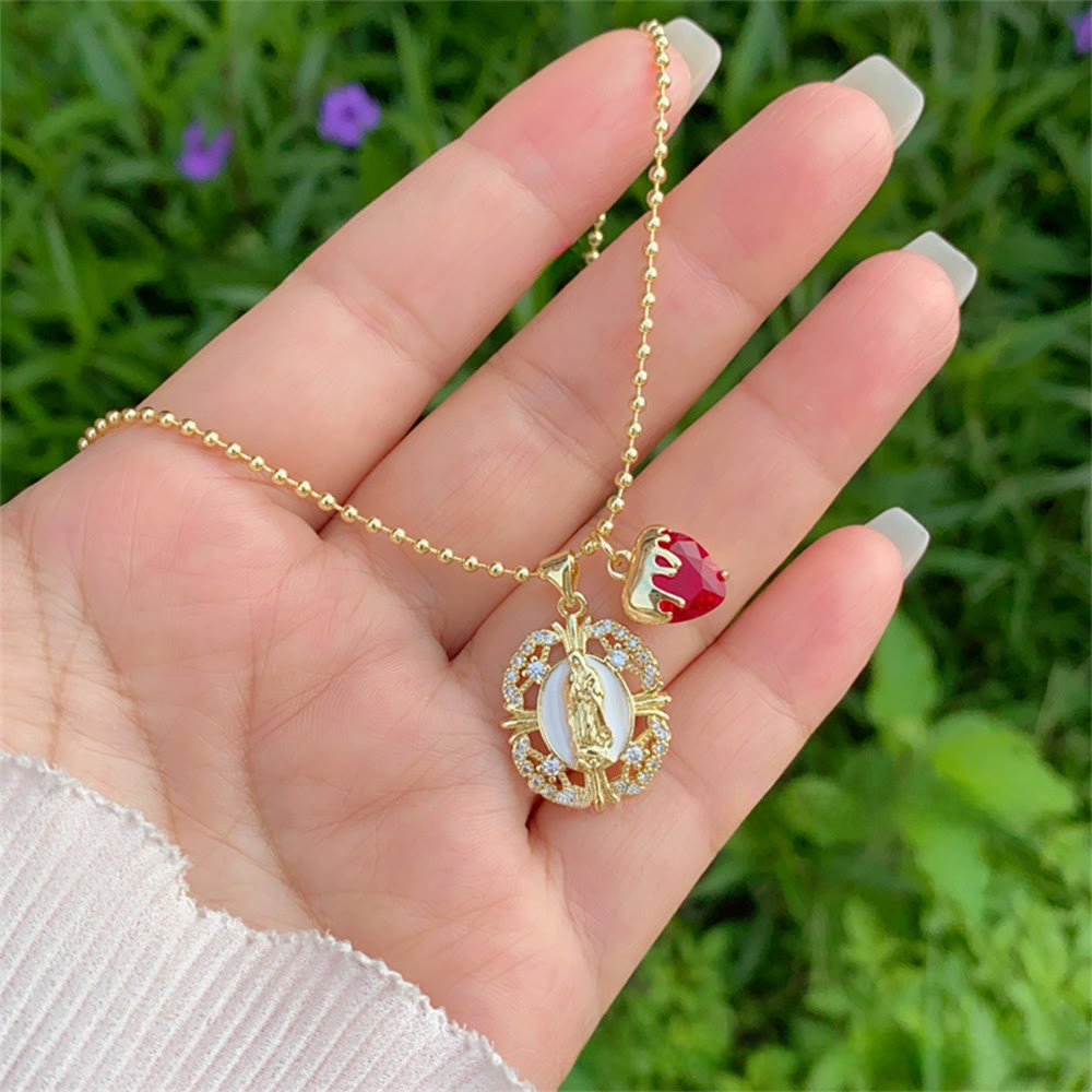 Our Lady and Sacred Heart Necklace, 6 Styles