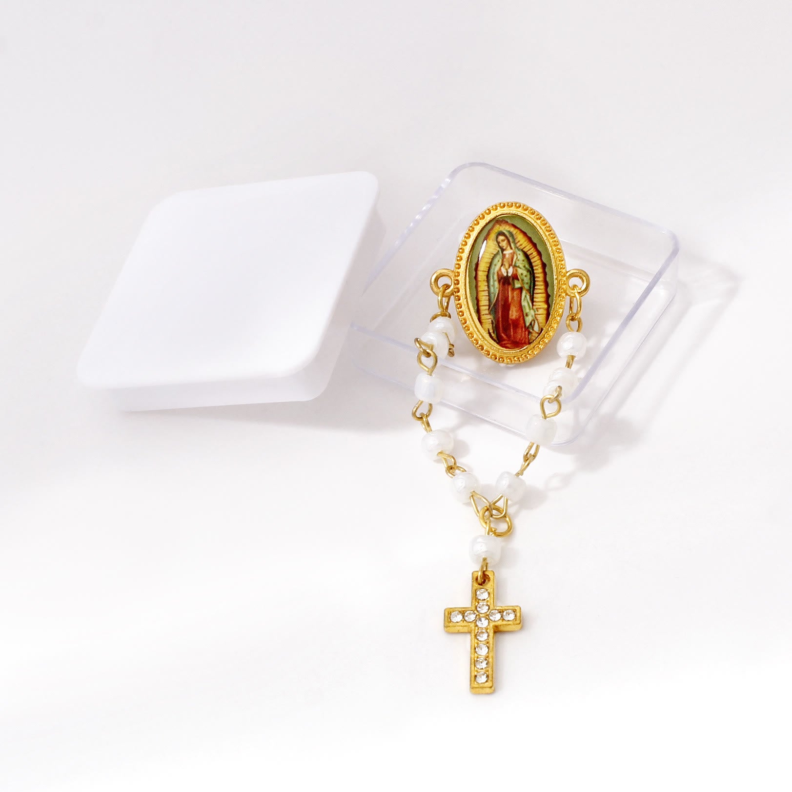 Our Lady of Guadalupe Mini Rosary Brooch