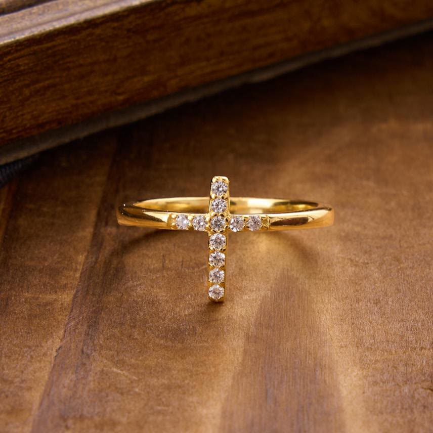 925 Silver Cross and Trust God Ring
