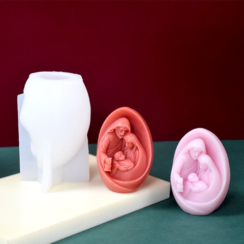 Handmade 3D Figurine Silicone Mould DIY Holy Family Candle Mold - Holy Family Mold