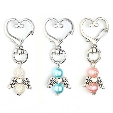 6pcs/Set Angel Wing Pendant Heart Keychain - 6pcs/Set